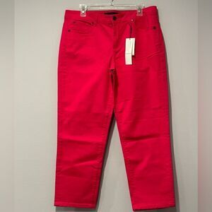 Calvin Klein Women’s slim fit cropped leg cotton jeans in pink 33/16, NWT